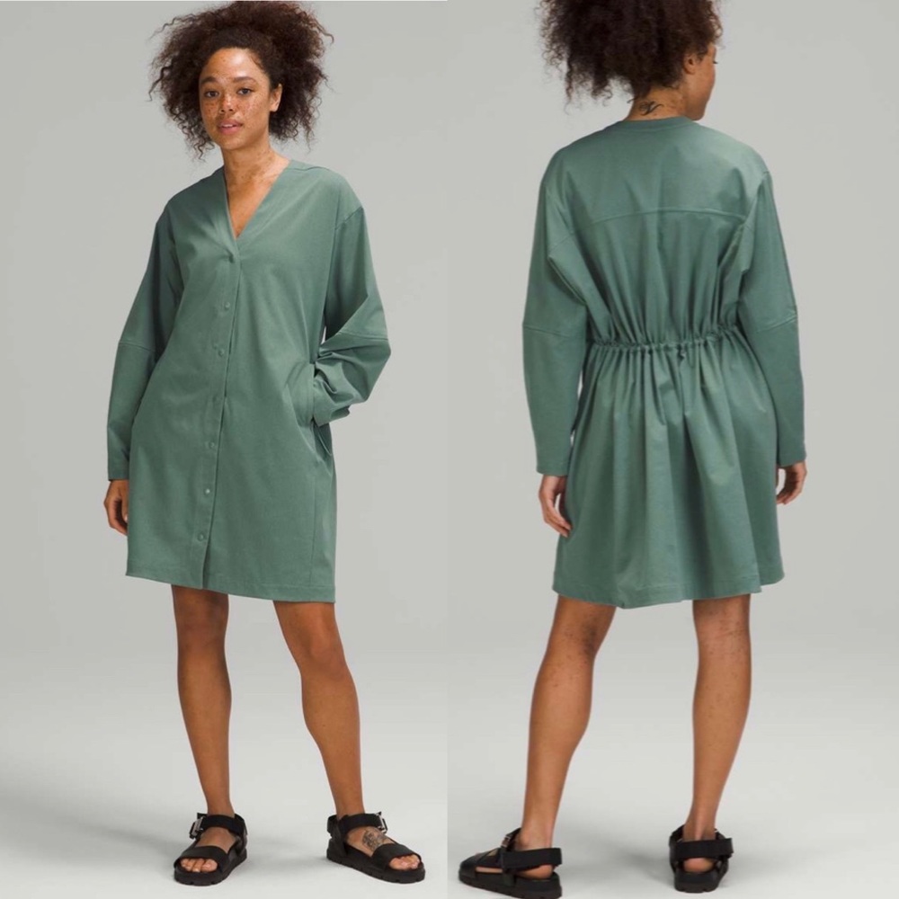 Lululemon Ventlight™ Button Front Dress Tidewater Teal 10